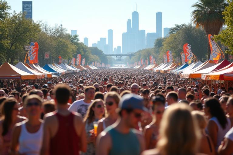 Crowd enjoying food at the Taste of Chicago event